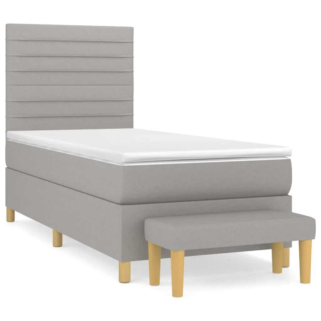 Giroletto a Molle con Materasso Grigio Chiaro 90x190 cm Tessuto cod mxl 64116