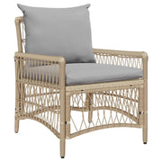Sedia da Giardino | Sedie da Esterno con cuscino Beige 73 x 61 x 77 cm polyrattan