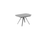Tavolo Allungabile Kyoto 120, Design Moderno con Top in Vetro Grigio e Struttura in Metallo Grigio Opaco 120-180x90 cm - OM