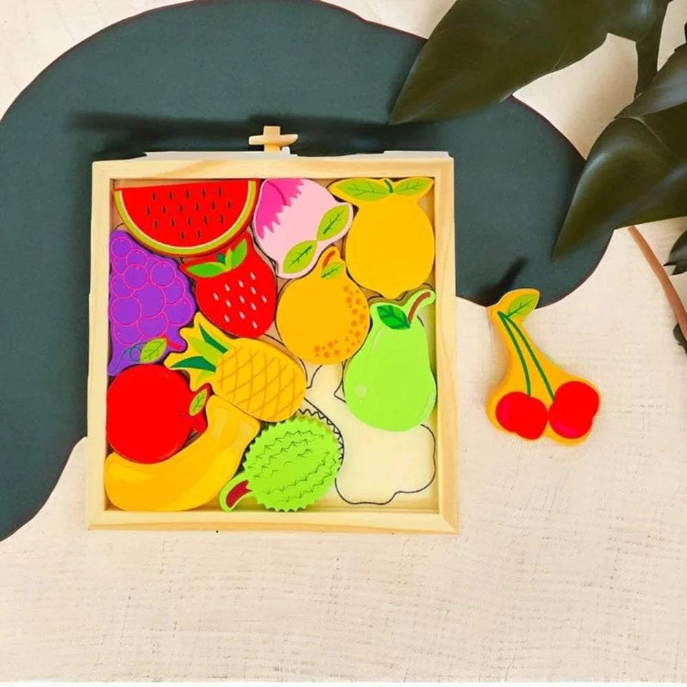 Trade Shop - Puzzle 3d A Incastro In Legno Forma Frutti Per Bambini Gioco Da Tavolo Educativo 07941 -
