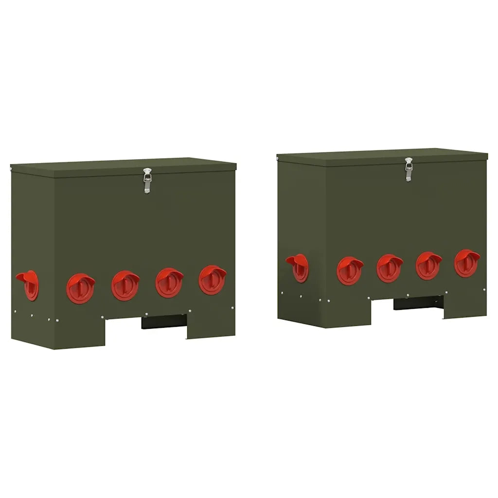 Feeder per pollo 2 pz Verde oliva 60,5 x 29 x 51 cm CFW2244930
