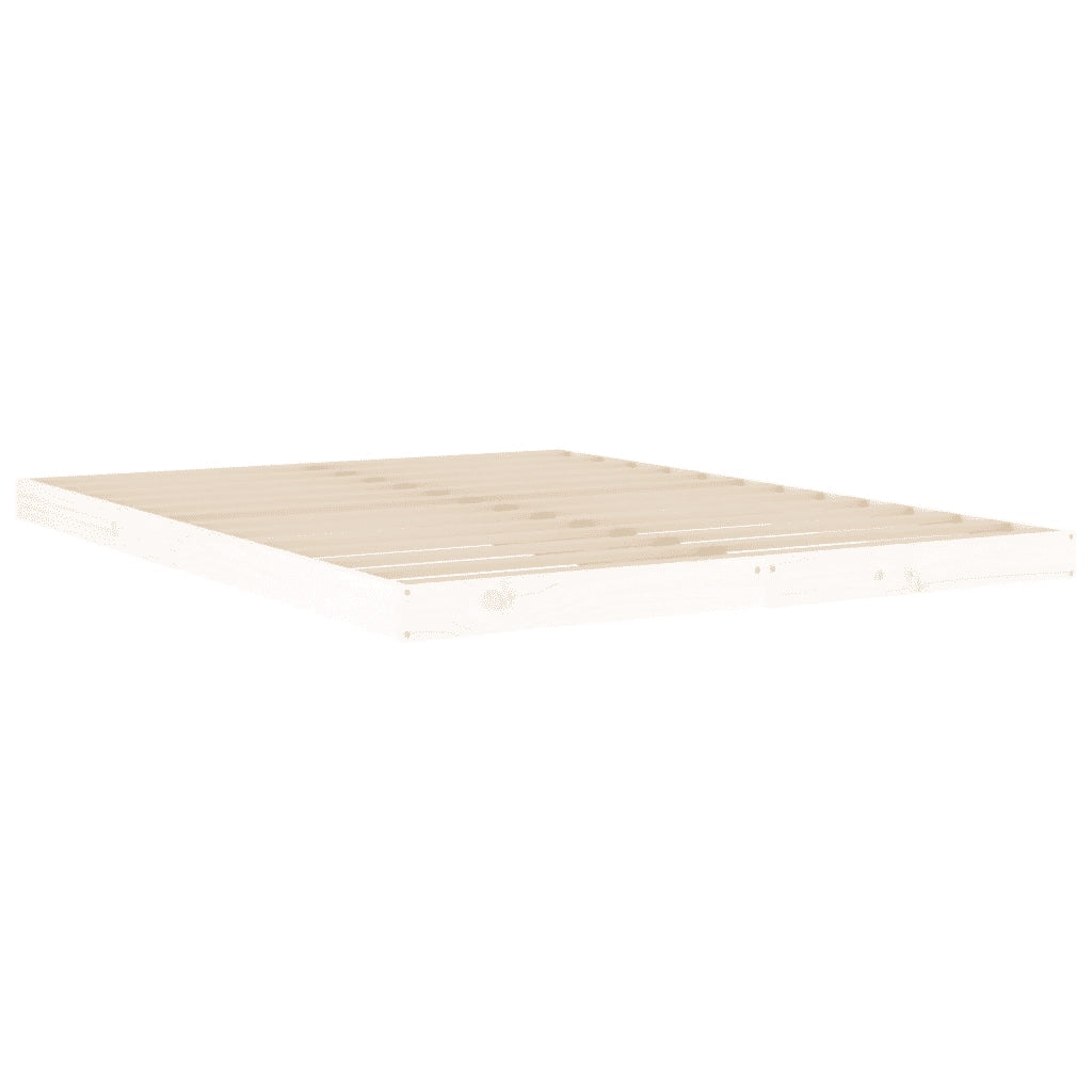 Letto senza Materasso Bianco 140x190 cm Legno Massello di Pino 823465
