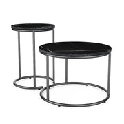 Vicco Tavolino da divano Marmo nero 55 x 55 cm 2 parti