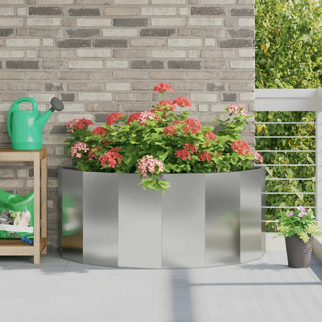 Fioriera-Vaso-Contenitore per Piante Argento 120 x 60 x 50 cm Acciaio zincato