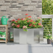 Fioriera-Vaso-Contenitore per Piante Argento 120 x 60 x 50 cm Acciaio zincato