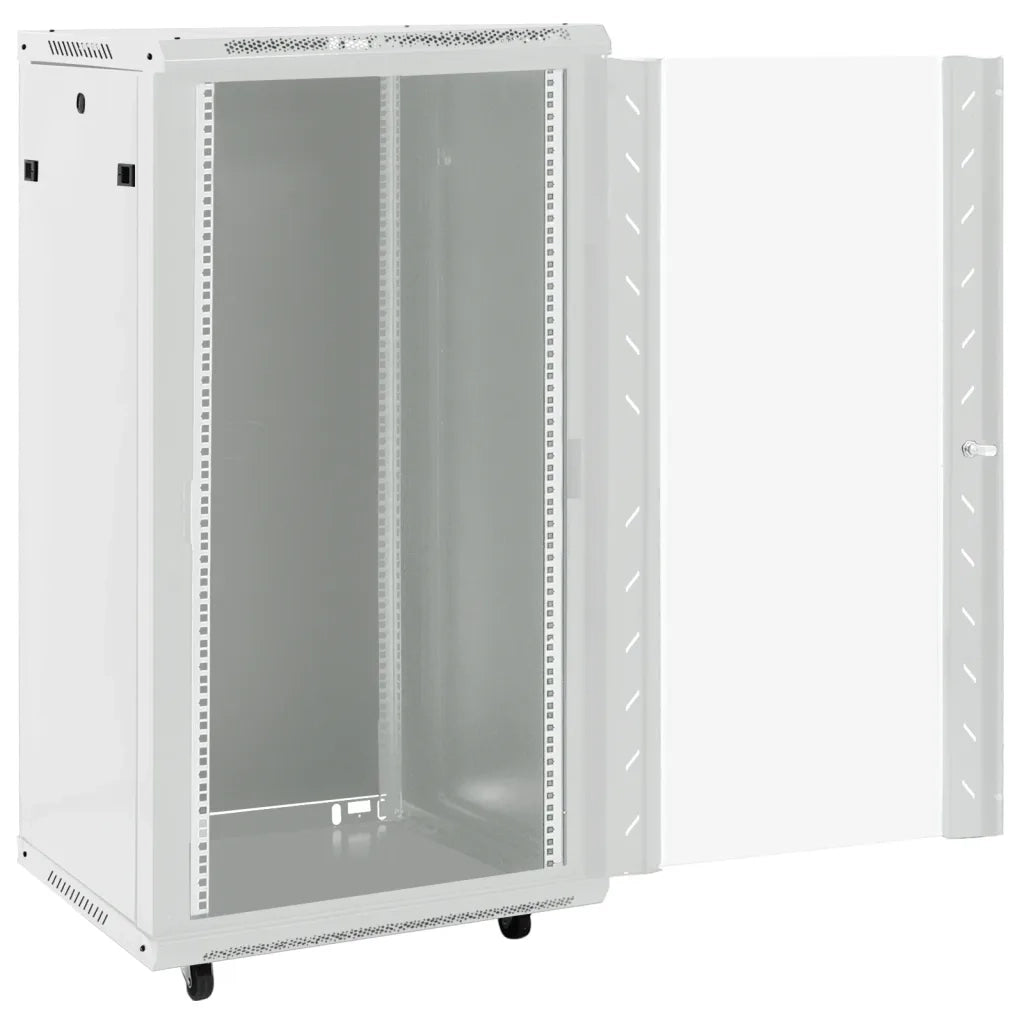 vidaXL Armadietto di Rete 22U con Ruote Girevoli 19" IP20 60x60x120 cm