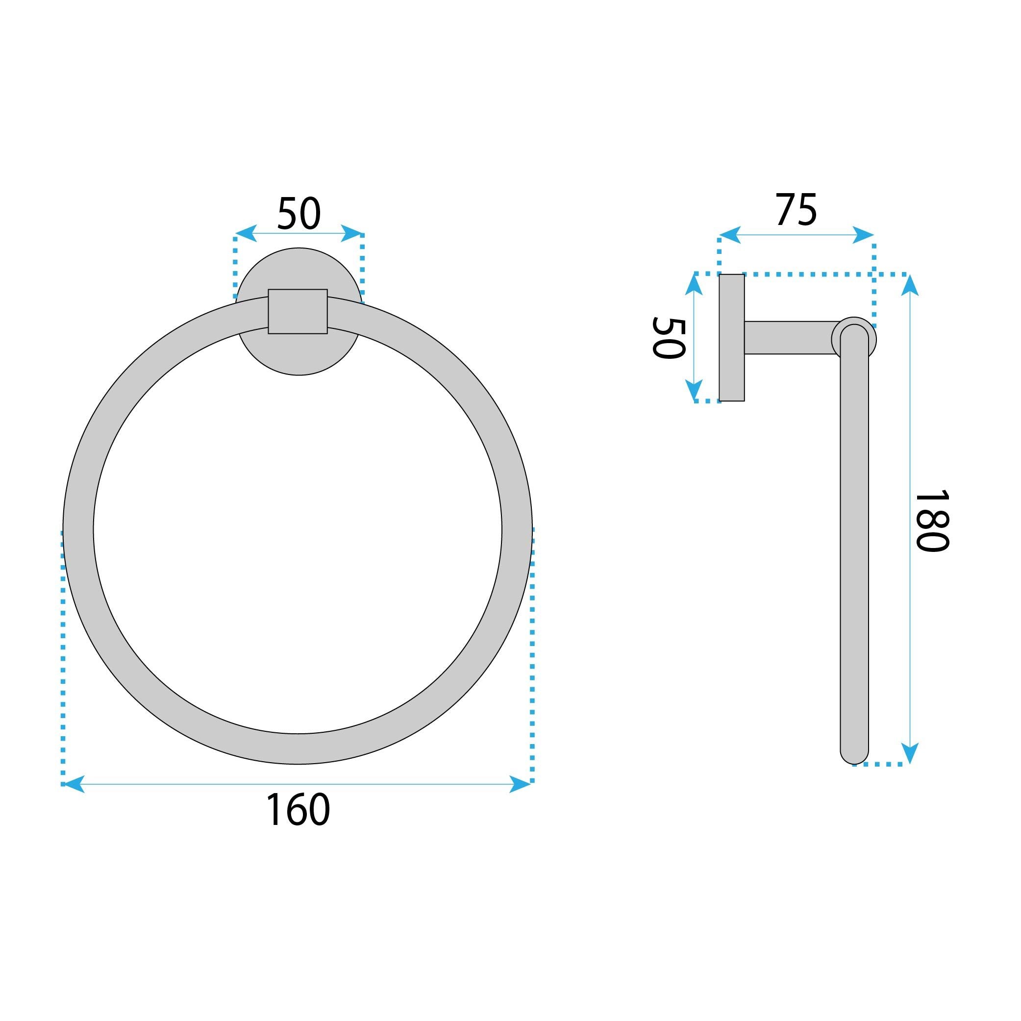 Portasciugamano Da Bagno Ring 5710 Galo Brush Nickel