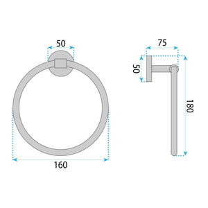 Portasciugamano Da Bagno Ring 5710 Galo Brush Nickel
