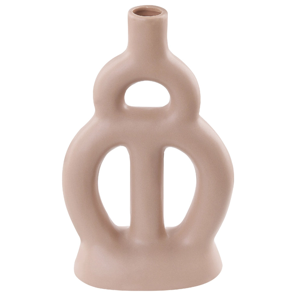 Vaso per fiori da tavolo in porcellana decorativa moderna forma astratta beige