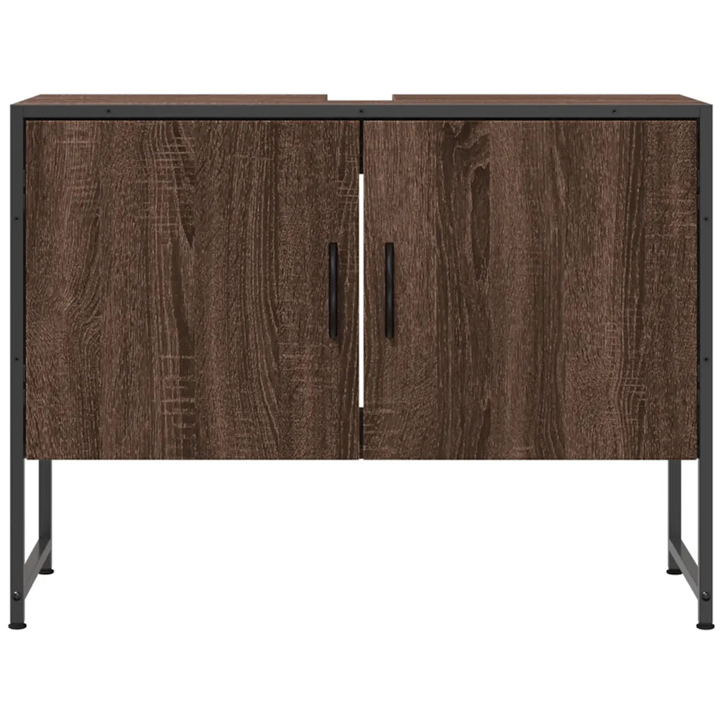 Mobile Lavabo Bagno Rovere Marrone 60x30x60cm Legno Multistrato