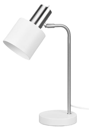 Lampada da Tavolo da Interno Attacco E14 in Metallo Bianco Opaco