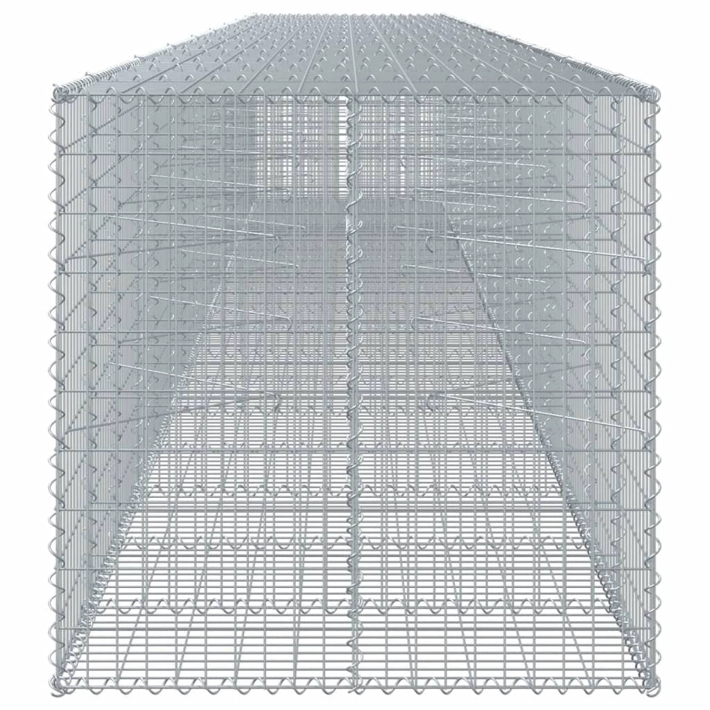 Gabbione recinto a gabbia muro di contenimento con coperchio 950 x 100 x 100 cm ferro zincato argento 02_0040217