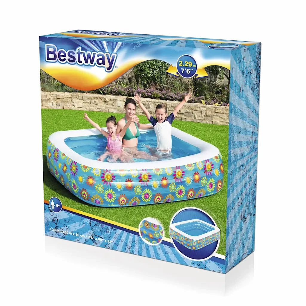 Bestway Piscina Gonfiabile per Bambini Blu 229x152x56 cm 93793