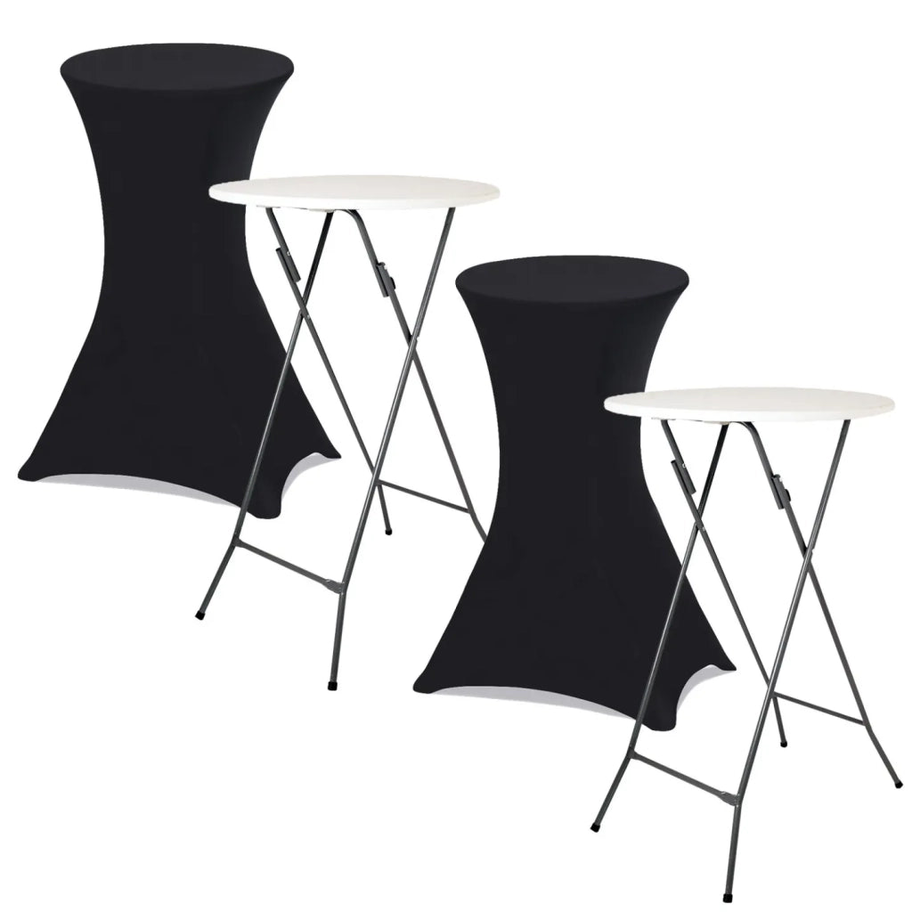 IDMarket - Set di 2 coperture nere per tavolo pieghevole alto 105 CM