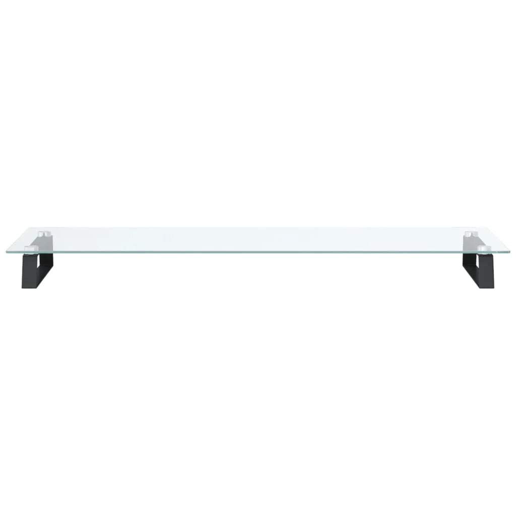Supporto per monitor mobile da scrivania 100 x 35 x 8 cm vetro temperato e metallo nero 02_0044853