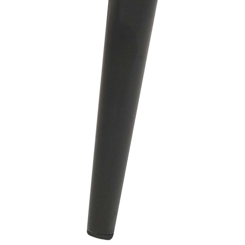 Set di 2 sedie da pranzo con sedile imbottito in velluto arancione con braccioli e gambe in metallo Nero