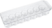 Eierhouder per frigorifero, con coperchio e maniglia, in plastica trasparente per un massimo di 14 uova.