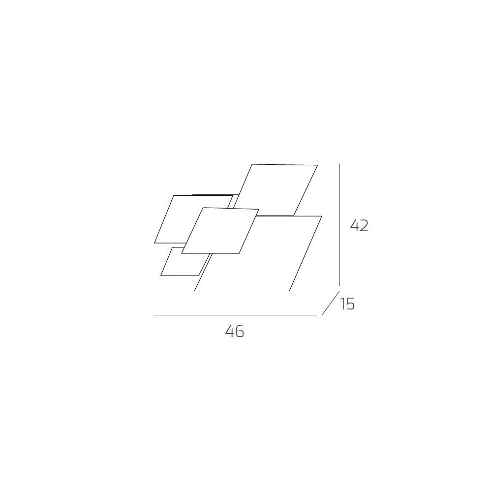 Lampada da soffitto moderna 1088/45-NE Vetri Bianchi e Neri 4xG9