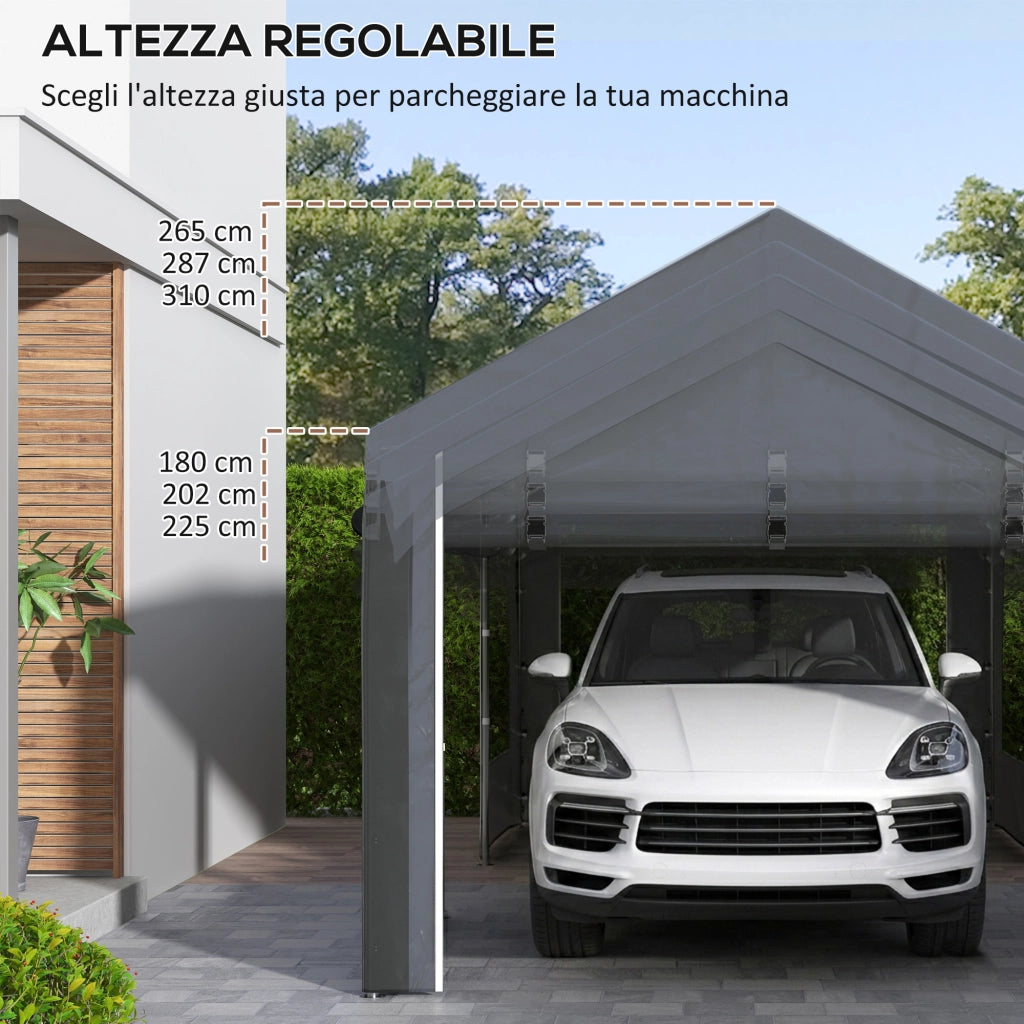 Gazebo per Auto e Feste ¨C zephmum ¨C Grigio Scuro 6x3m