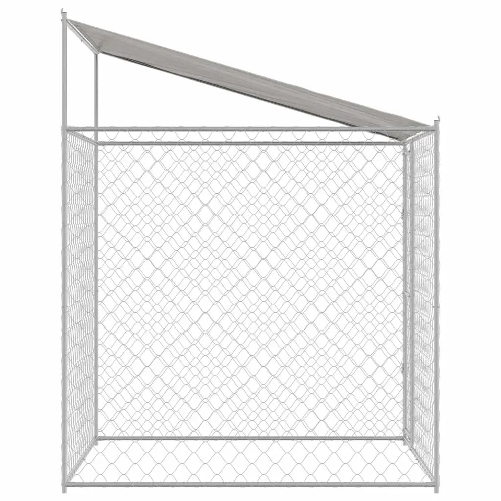 Gabbia per Cani con Tetto Argento 200 x 200 x 258 cm 42009131