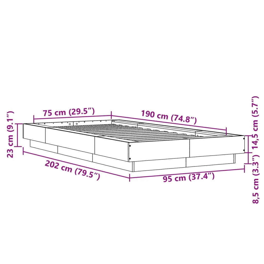 Giroletto Grigio Sonoma 75x190 cm in Legno Multistrato