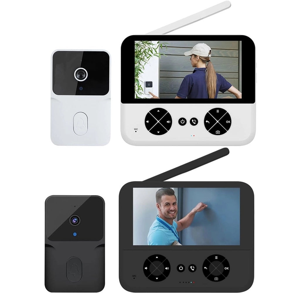 Trade Shop - Videocitofono Wireless Telecamera Schermo Ips 4,3" Visione Notturna Audio Bidirezionale -
