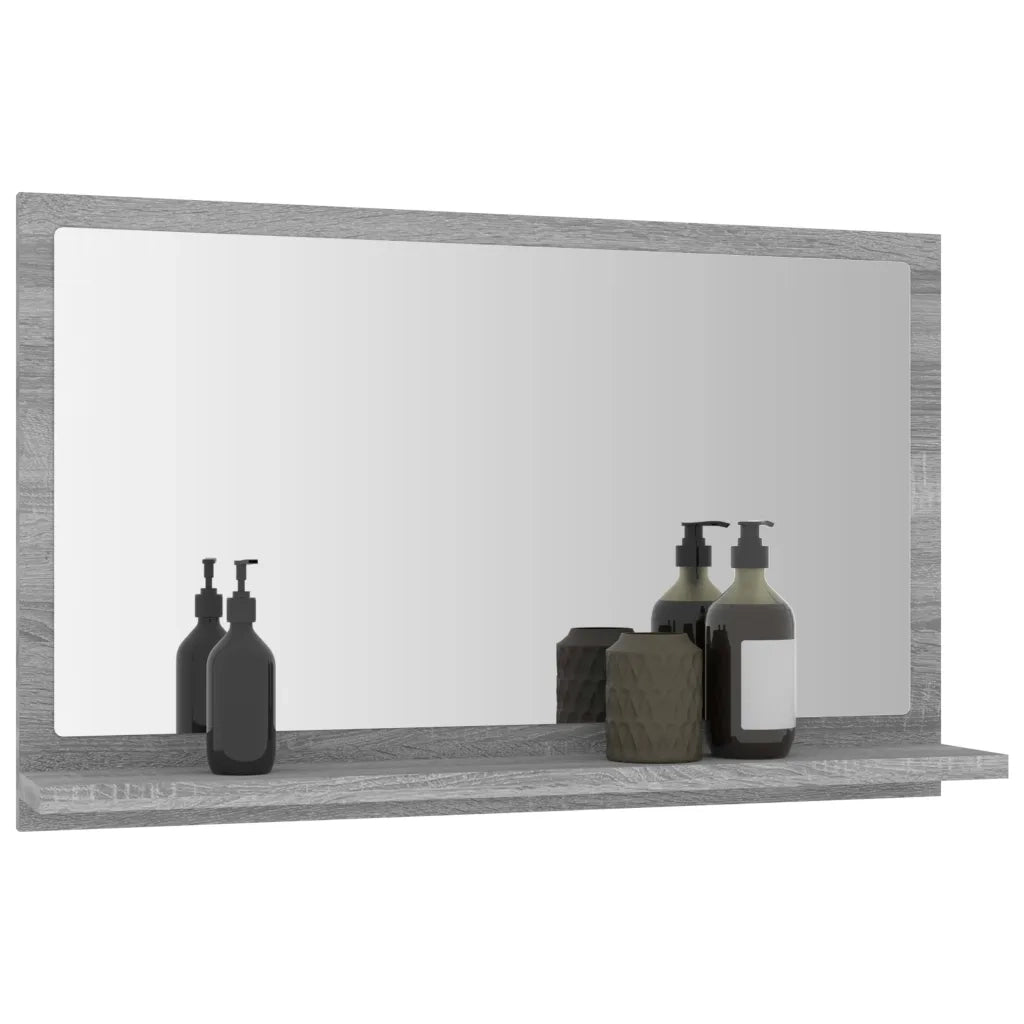 Specchio da Bagno Grigio Sonoma 60x10,5x37 cm Legno Multistrato cod mxl 78581