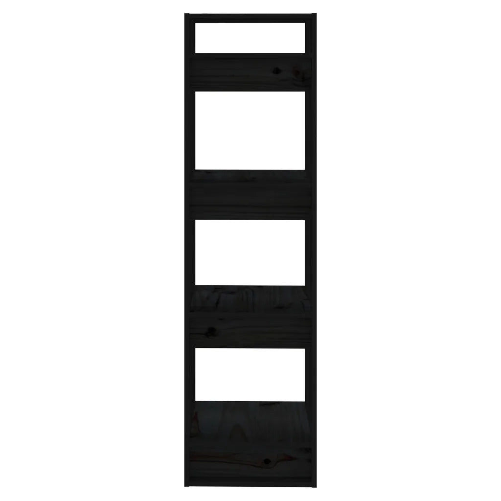 Libreria/Divisorio Nero 41x35x125 cm in Legno Massello di Pino