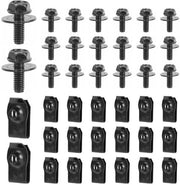 Accessori di fissaggio per auto - 40 pezzi - Viti U - Clip - Accessori di fissaggio per carrozzeria - Bumper e spartegorie - Ricambi necessari - 1,7x2,16cm - Viti e bulloni
