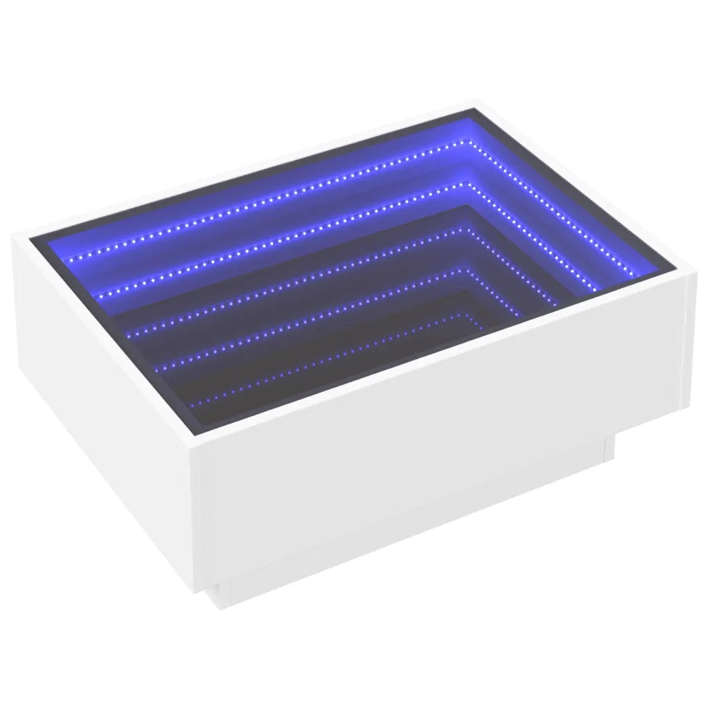 Tavolino salotto | Tavolino da caff¨¨ | Tavolino da Soggiorno con LED Bianco 70x50x30 cm Legno Multistrato