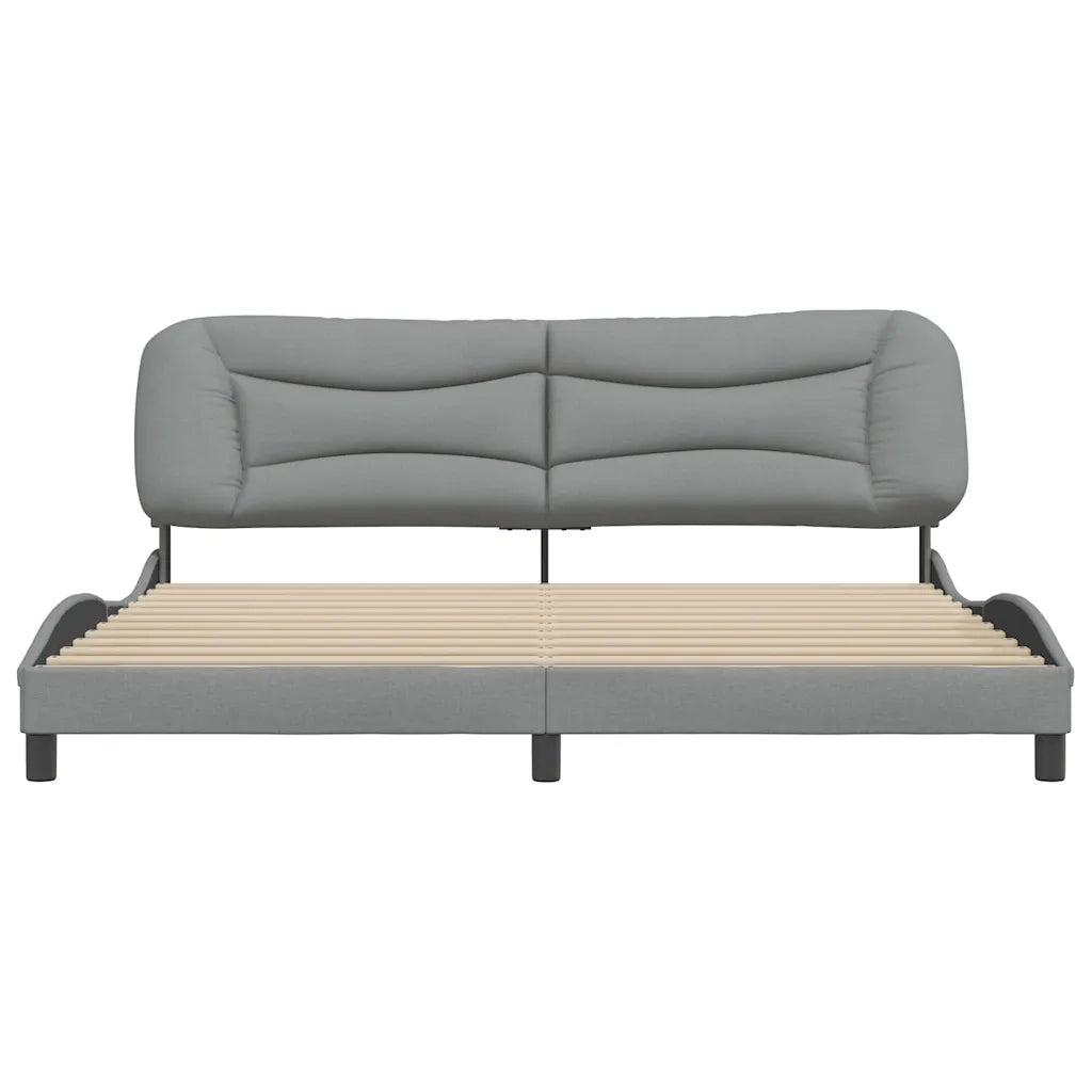 Giroletto senza Materasso Hvar Grigio Chiaro 200x200 cm Tessuto 3207793
