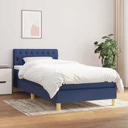 Giroletto a Molle con Materasso-Struttura Letto Blu 80x200 cm inTessuto 344332