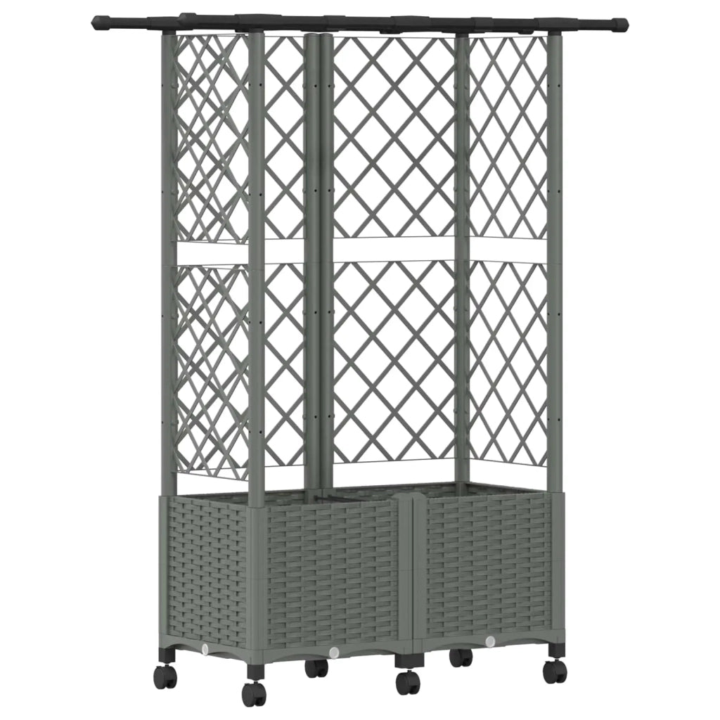 Letto Rialzato con Griglia e Tetto Grigio Chiaro PP 3423040