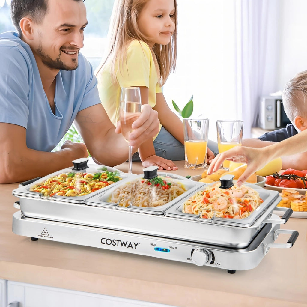 Scaldavivande elettrico portatile da 9L, Vassoio riscaldante elettrico 2 in 1 con controllo della temperatura-Macchine da cucina