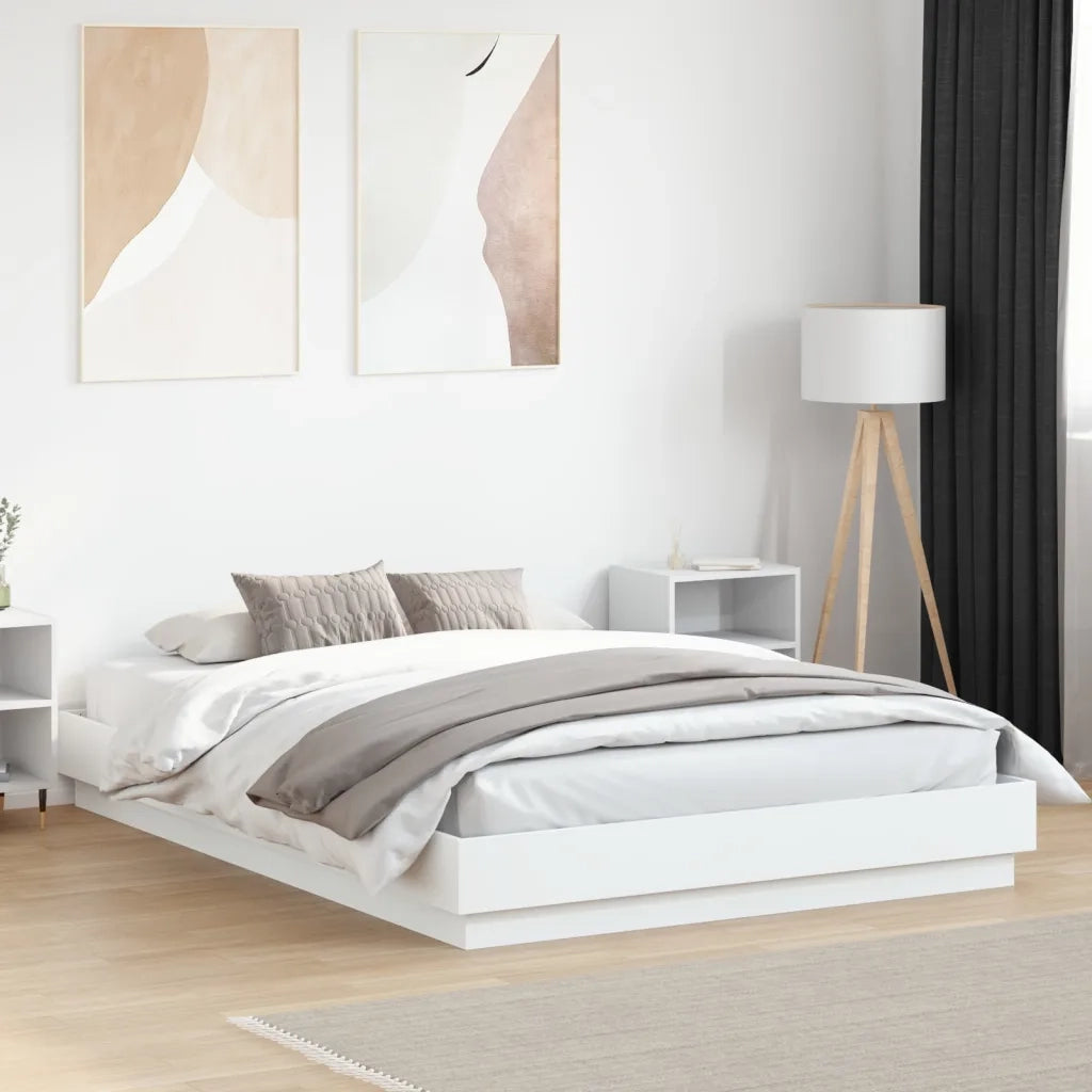 Giroletto-Struttura Letto Bianco 140x200 cm in Legno Multistrato 431548