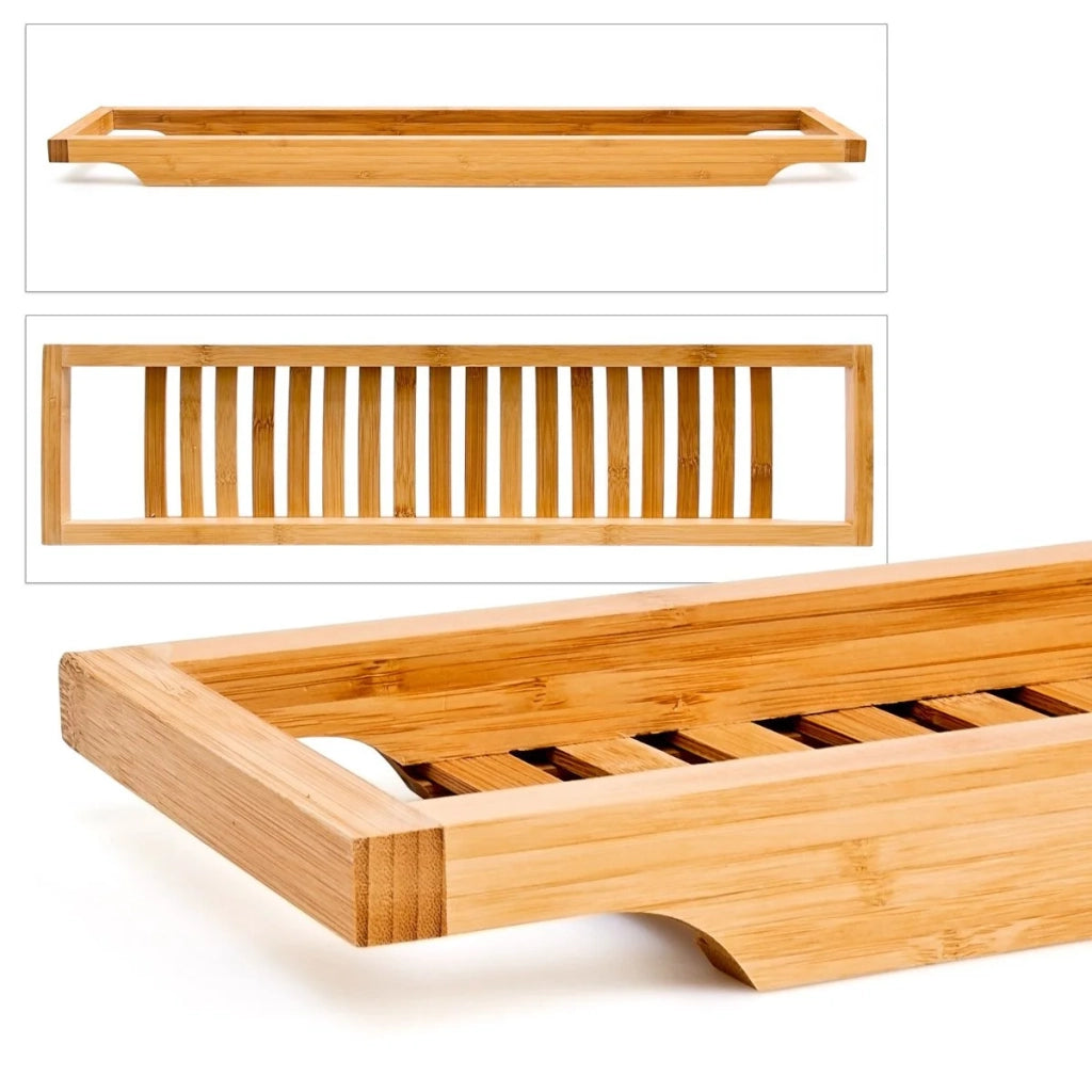 Portavasca da bagno a ponte in legno di bambù 64 cm 3213055