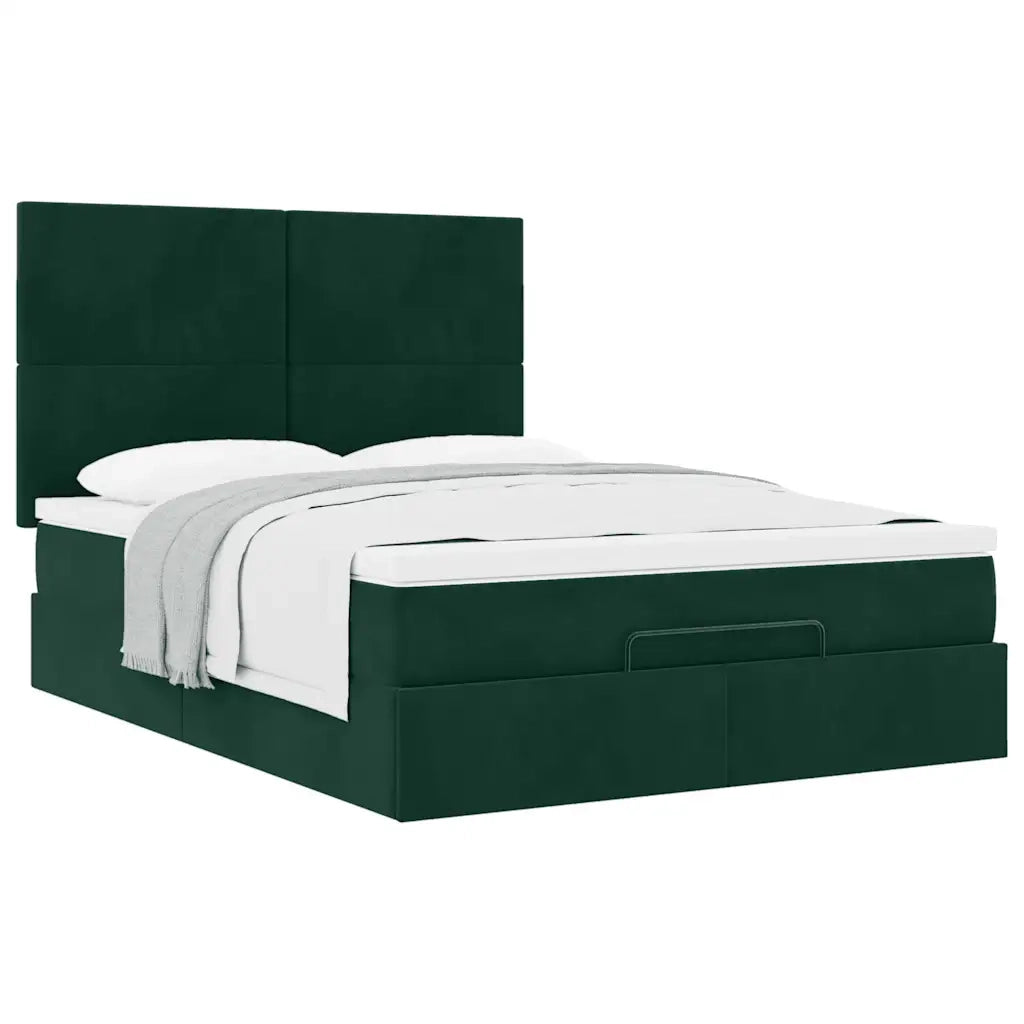 Struttura Letto Pouf con Materassi 140x190 cm in Velluto 3313400