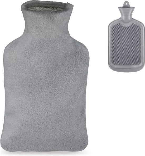 Ciotola per acqua calda - con coperchio - 2 l - ciotola per bagno - con righe - grigio
