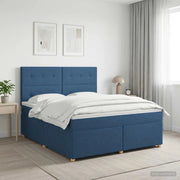 Letto box spring con materasso Blu 180 x 200 cm Tessuto 3453948