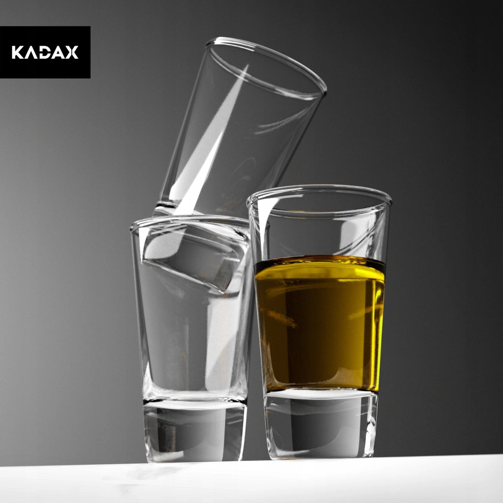 Set di bicchieri da vodka KADAX da 28 ml, colorati e trasparenti, 6 pezzi.