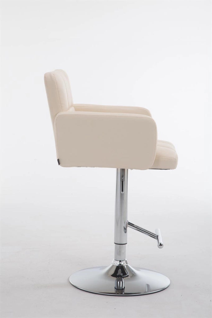 Sgabello Los Angeles in similpelle crema,cromo