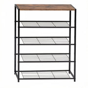 Scarpiera aperta 63x30x83 cm in MDF e metallo nero， stile industriale