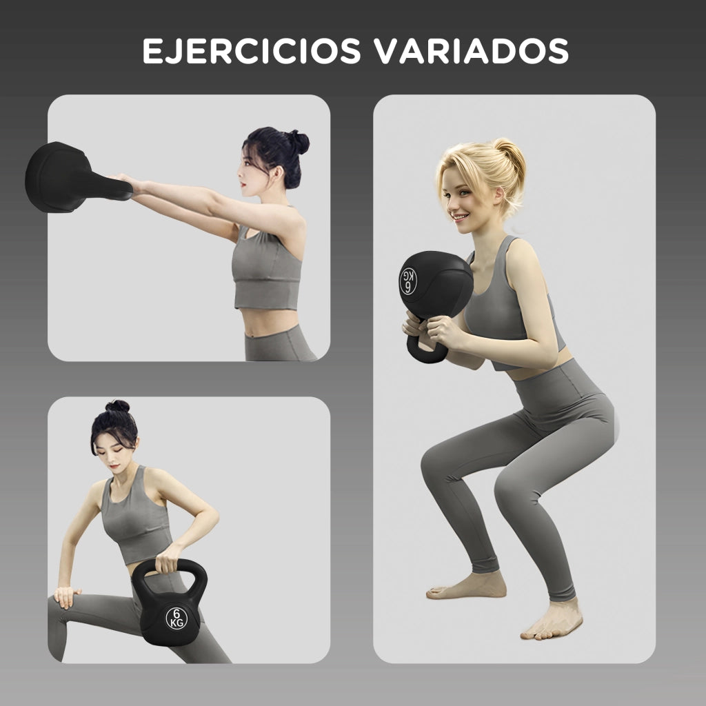 Kettlebell da 6 kg ¨C zephmum ¨C 20x13x22 cm Nero