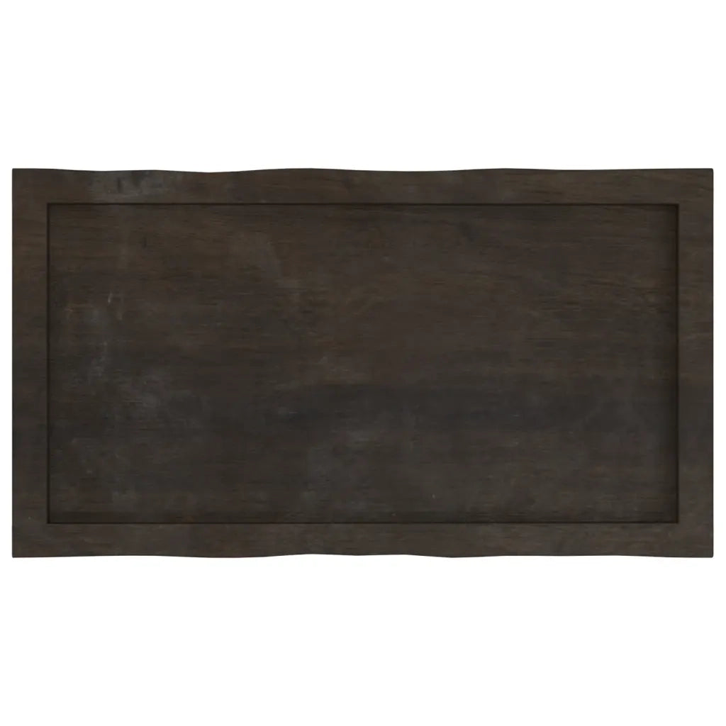 Piano Tavolo | Superficie Tavolo | Piano Scrivania Marrone Scuro 80x40x(2-4)cm in Rovere Non Trattato