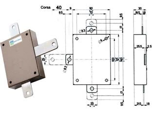 DEVIATORE APPLICARE PER SERRATURE QUINTUPLICI SERIE 20/30 96143  per serie 20/30 (96143V000)    MOTTURA