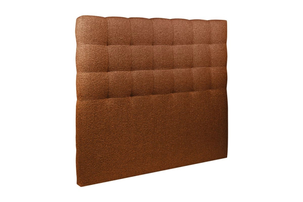 Testiera in tessuto bouclé terracotta imbottita L135 cm