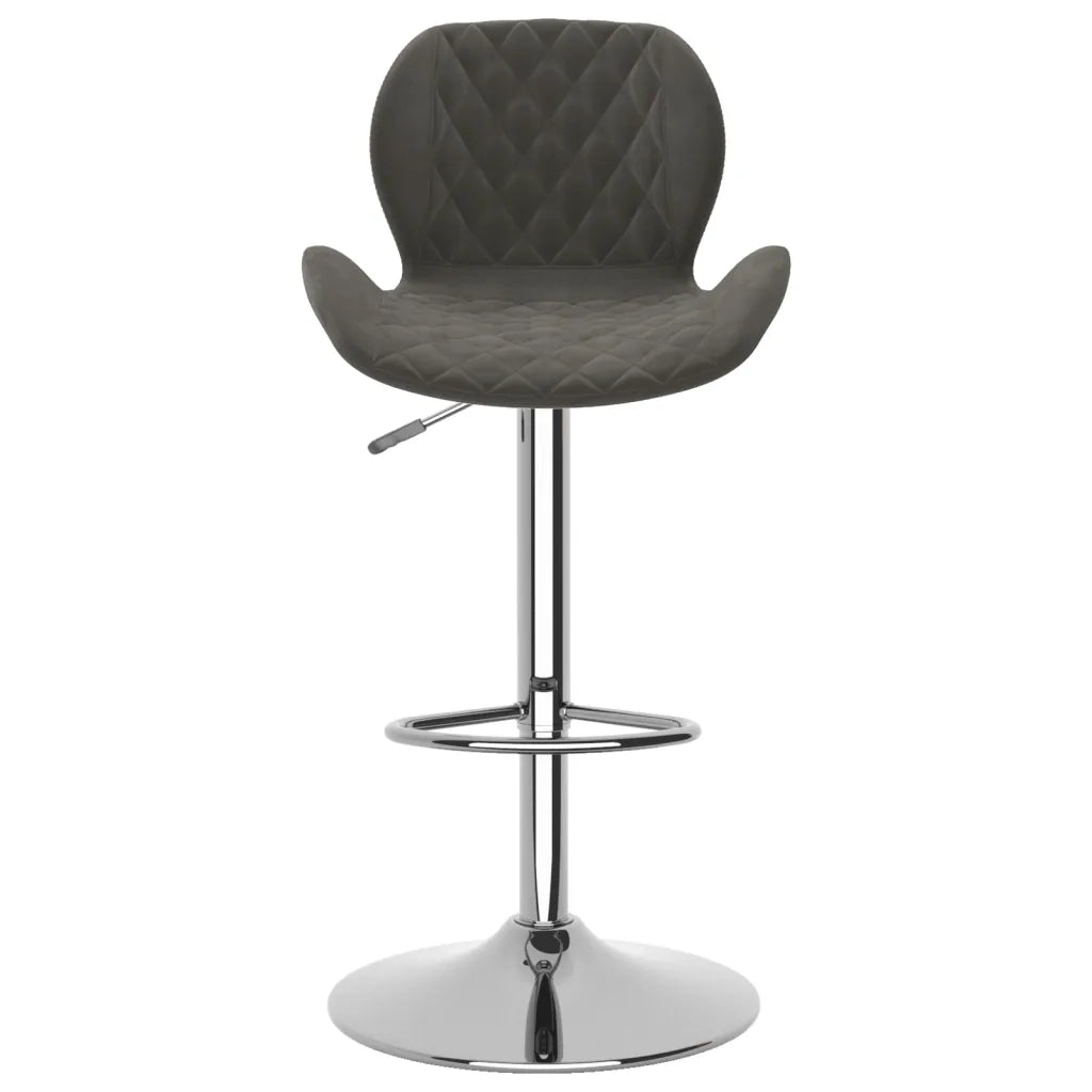 Sgabelli da Bar 2 pz Grigio Scuro in Velluto cod mxl 57327