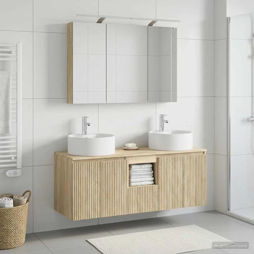 Set di Armadi da Bagno 4 pcs Rovere Sonoma 100 x 14,5 x 70 cm 3406577
