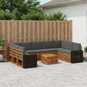 Set divani 10 pcs Naturale e Antracite Legno di Acacia Massello 3384873