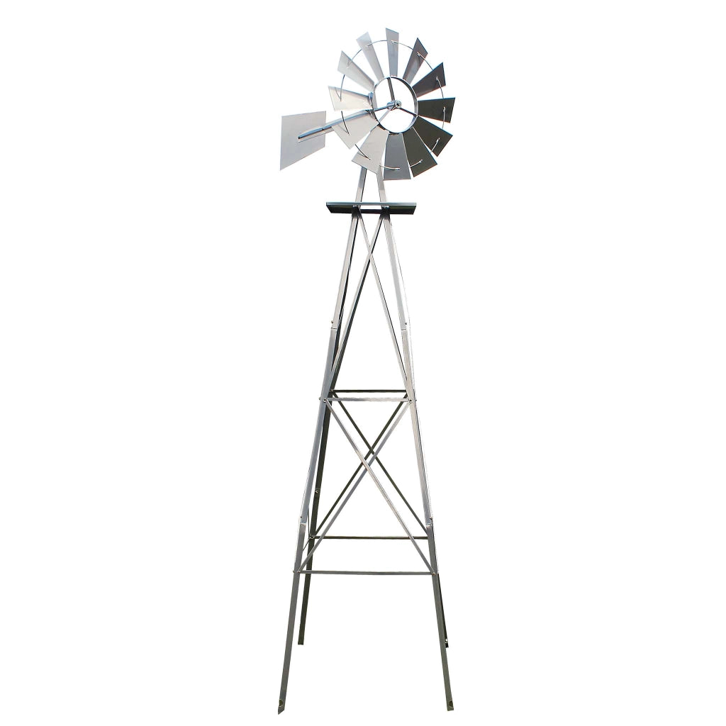 Mulino a vento da giardino stile USA, altezza 245 cm, Ruota a vento con cuscinetti a sfera
